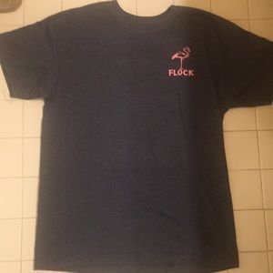 Flock shirt sleeve T blue and pink